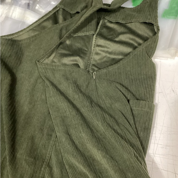 Corduroy Plus Size Overalls Dress for Women, Solid Color, Sleeveless, Woven 3XL - Picture 4 of 4